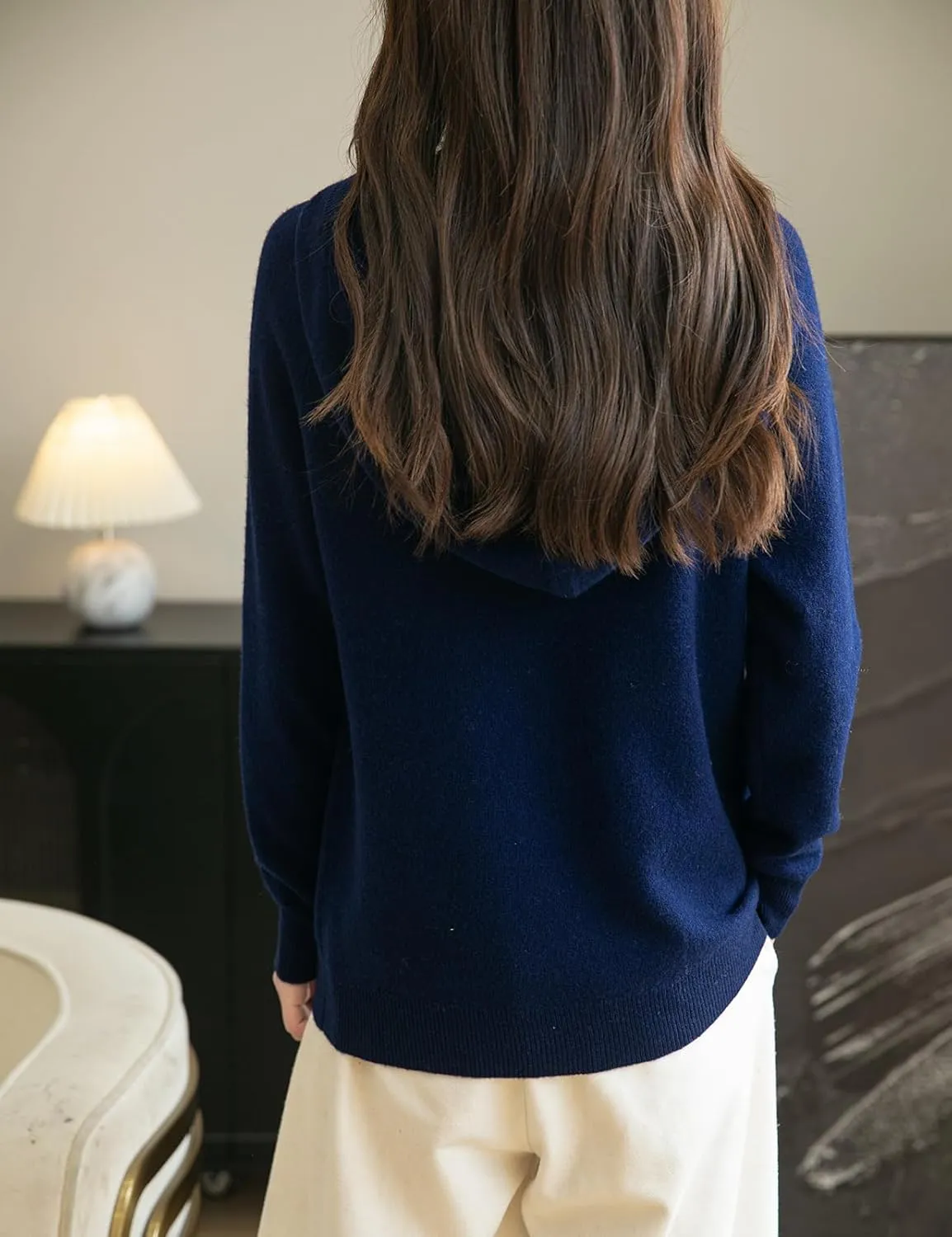 Women's 100% Merino Wool Hoodies 2025 Fall Winter Warm Soft Sweater Long Sleeve Knitted Sweatshirt with Pocket