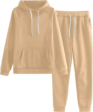 Women's 2 Piece Lounge Sets Long Sleeve V Neck Oversized Pants Baggy Sweatpants Fall Fashion Sweatsuits