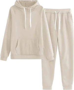 Women's 2 Piece Tracksuit Long Sleeve Crewneck Elastic Waist Sweatpants Top and Wide Leg Pants