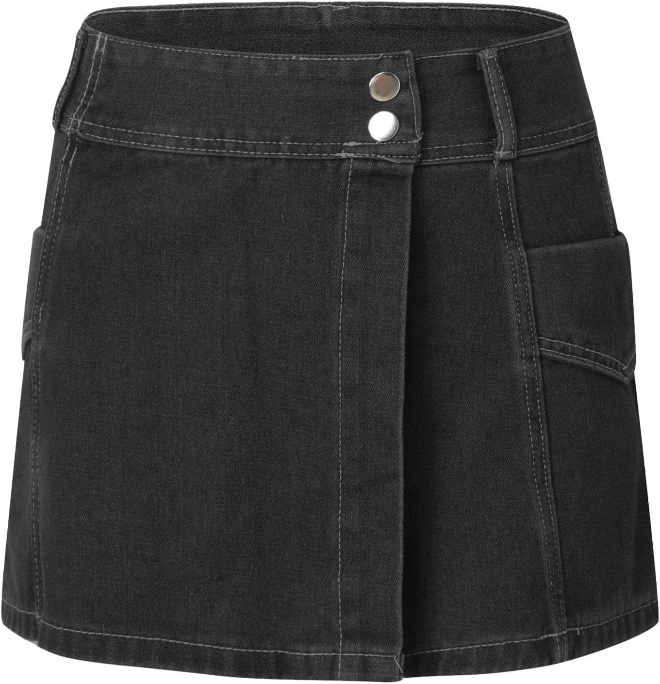 Women's Casual Shorts A Line Denim Shorts Wash Chic Slimming Skort Denim Skort Jean Skirt Summer Outfits 2024