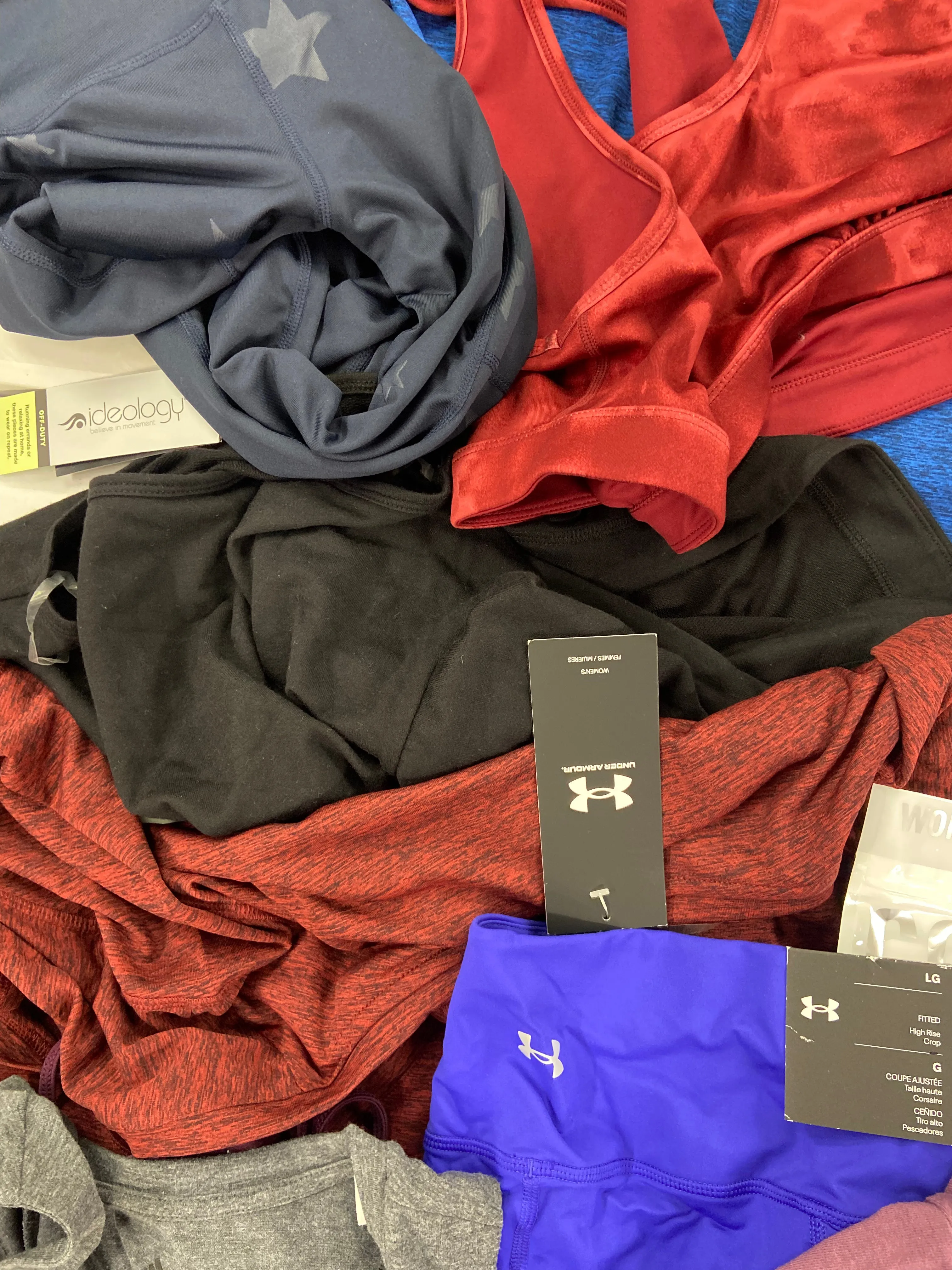 Women's Clothing Activewear Wholesale Lot, THE NORTH FACE, UNDER ARMOUR, ADIDAS, COLUMBIA, IDEOLOGY and more, 20 items, Shelf Pulls, MSRP $571