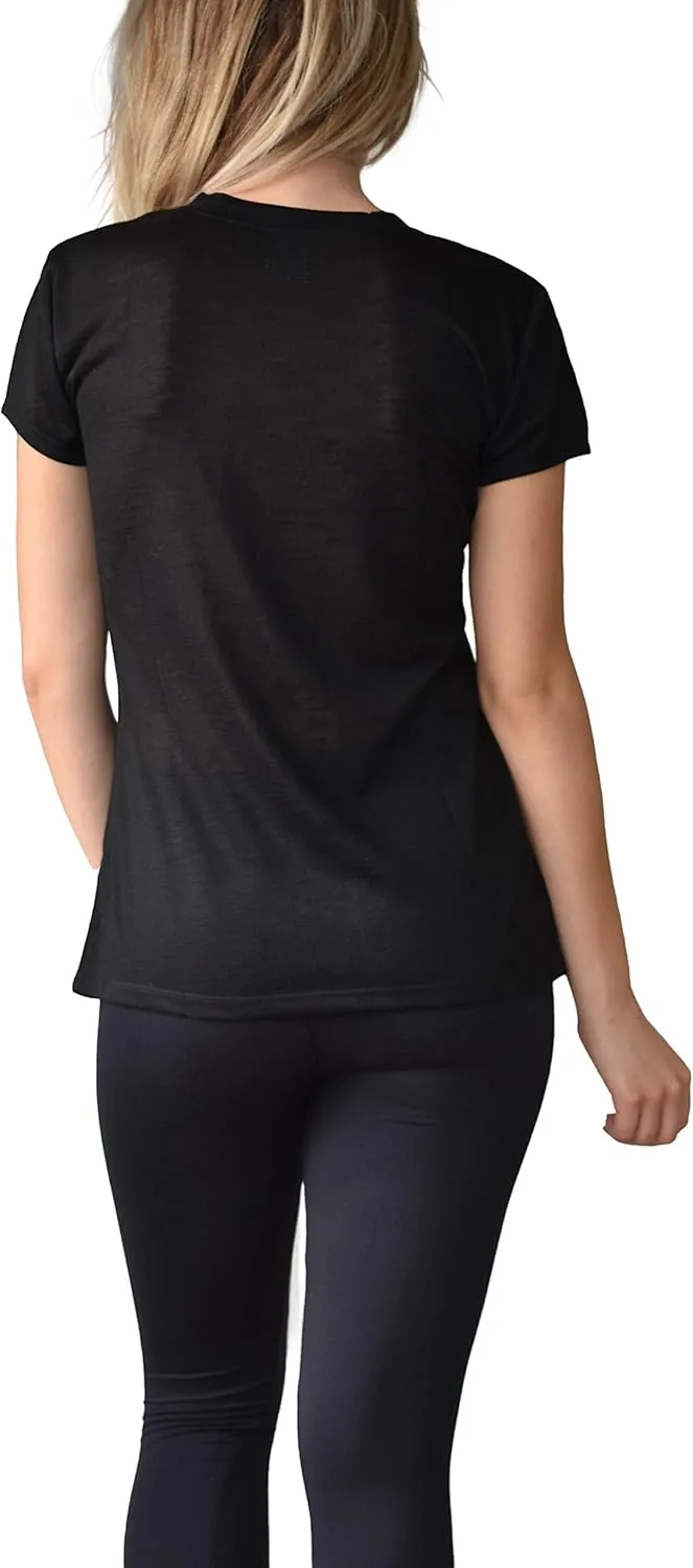 Women's Everyday Flowy Slub Burnout Active Casual Workout Crew T Shirt Tops | Multi Packs & Colors