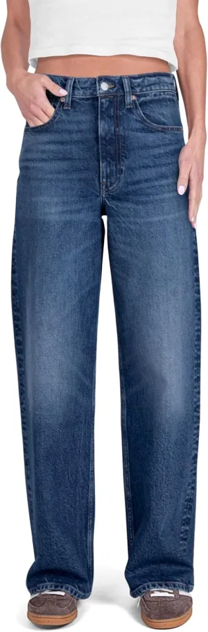 Women's High Rise Loose Straight Jeans Wide Legs Pants