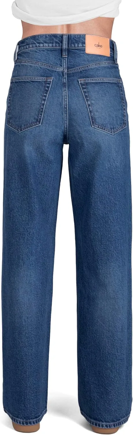 Women's High Rise Loose Straight Jeans Wide Legs Pants