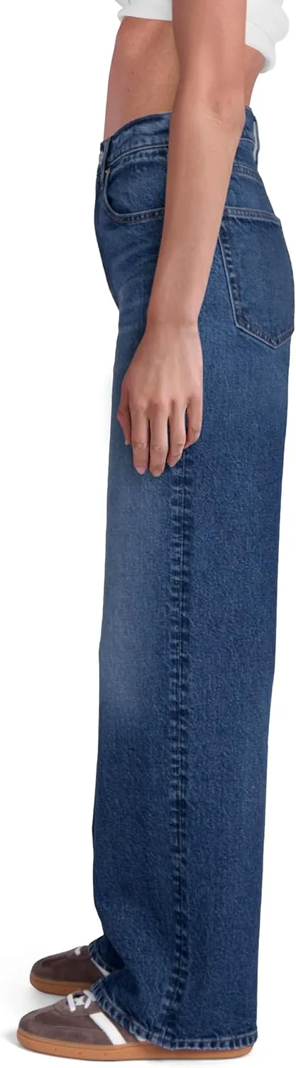 Women's High Rise Loose Straight Jeans Wide Legs Pants