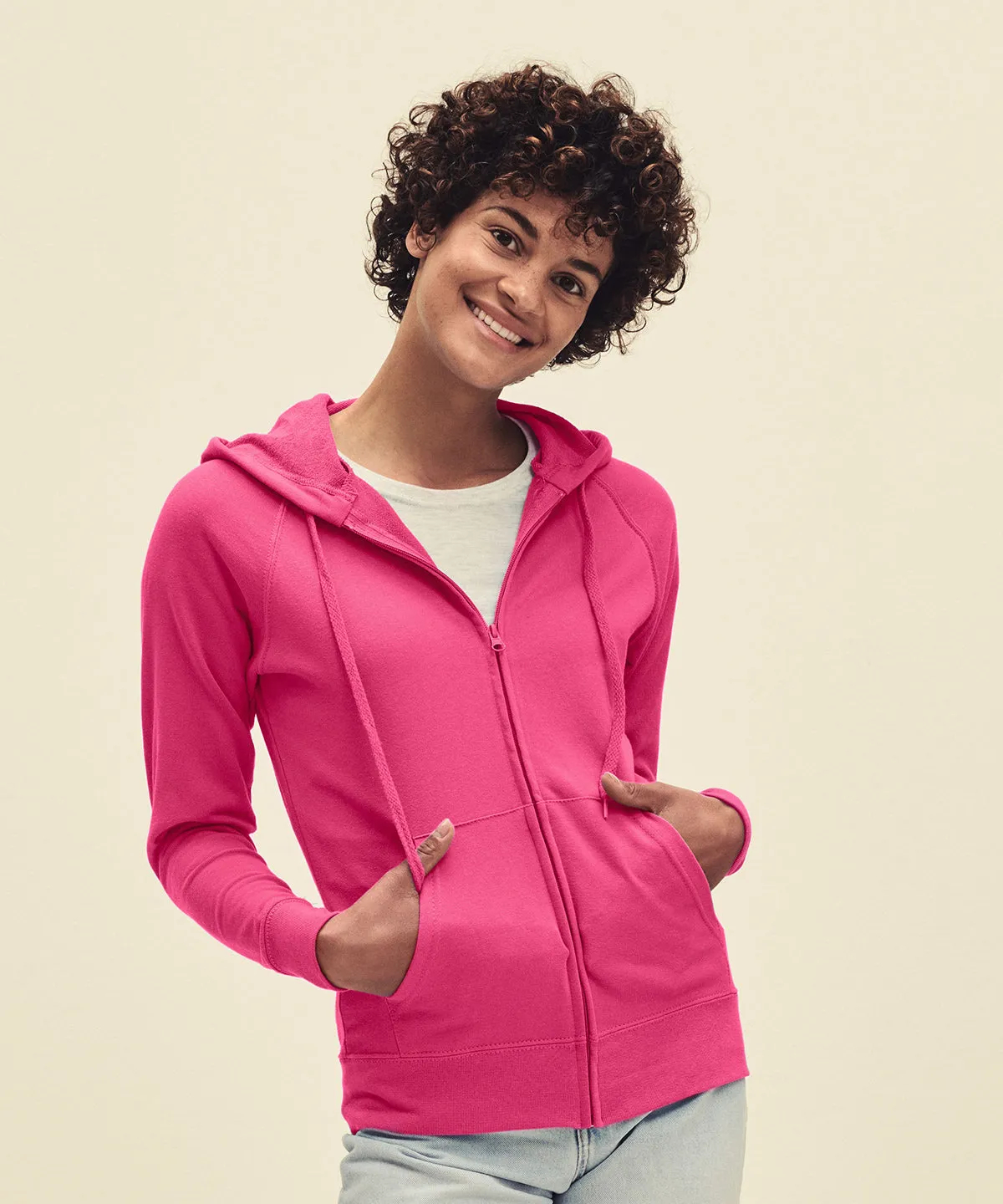 Womens lightweight hooded sweatshirt jacket | Black