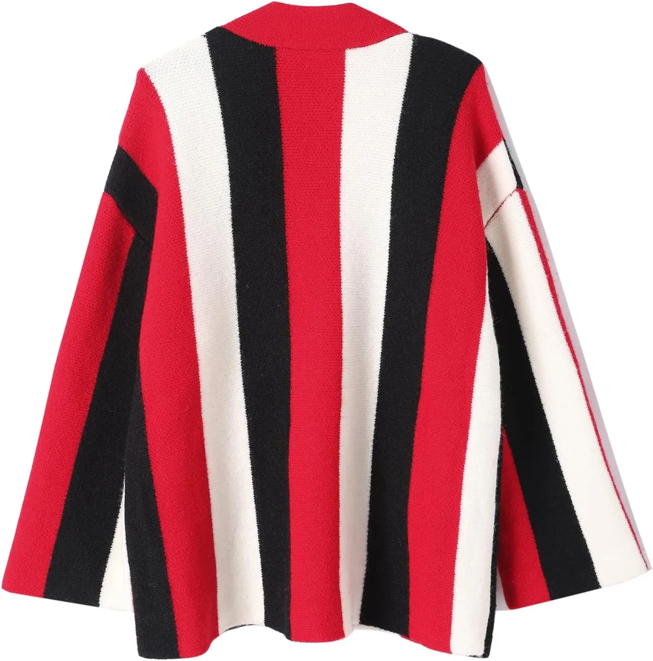 Womens Long Sleeve Cable Knitted Color Block Boho Striped Sweater Cardigans for Early Spring,Fall or Winter