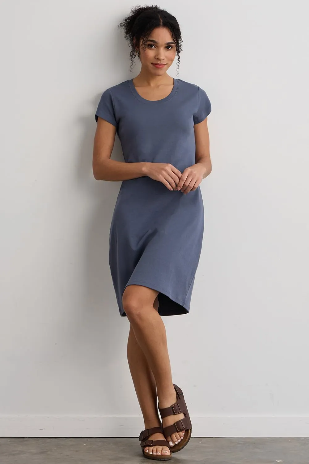 Women's Organic All-Cotton Scoop Neck T-Shirt Dress