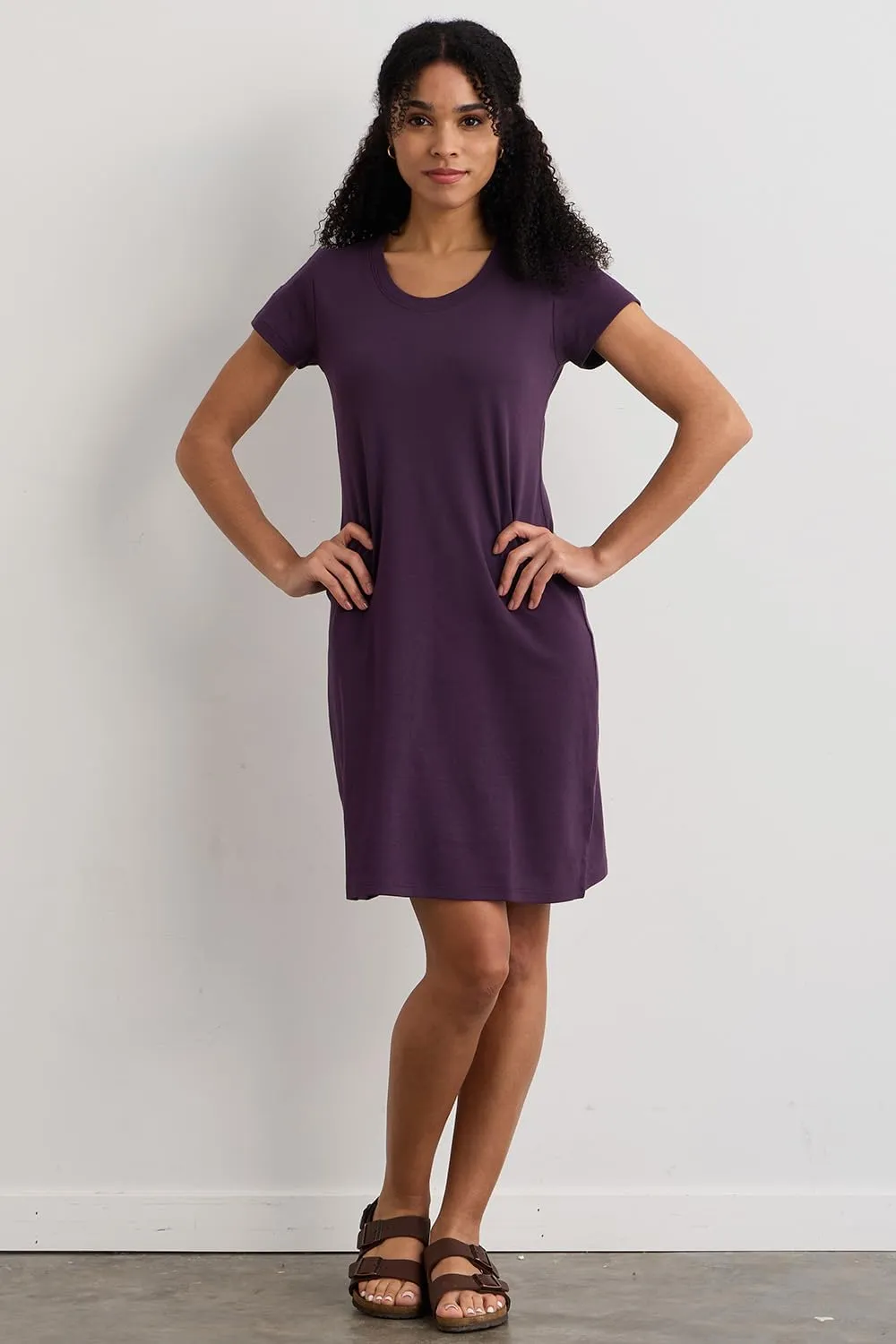 Women's Organic All-Cotton Scoop Neck T-Shirt Dress