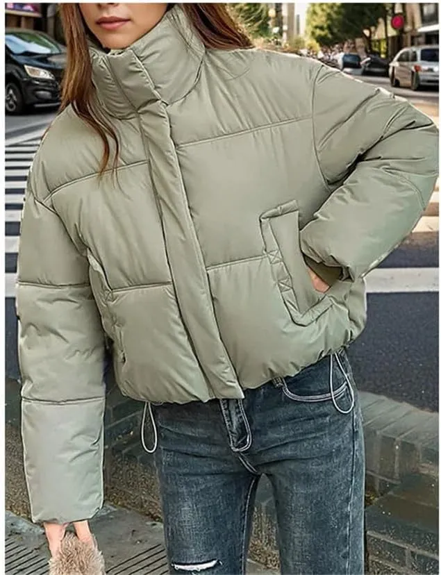 Women's Puffer Warm Jacket Short Removable Sleeve Down Cotton-Padded Clothes Thicken Jacket Coat