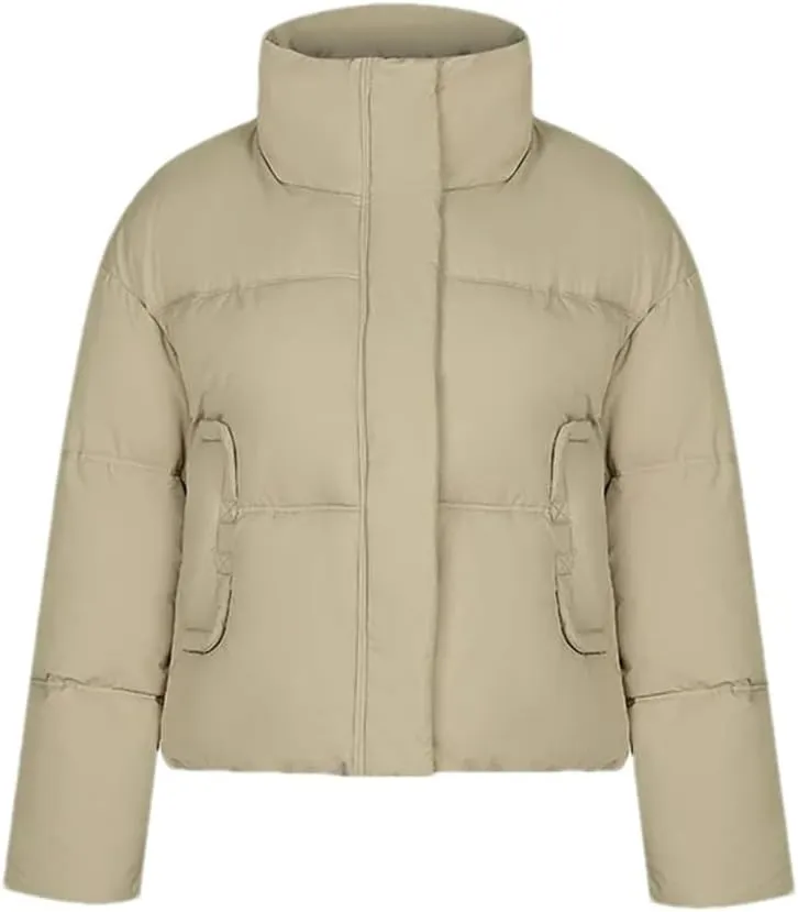 Women's Puffer Warm Jacket Short Removable Sleeve Down Cotton-Padded Clothes Thicken Jacket Coat