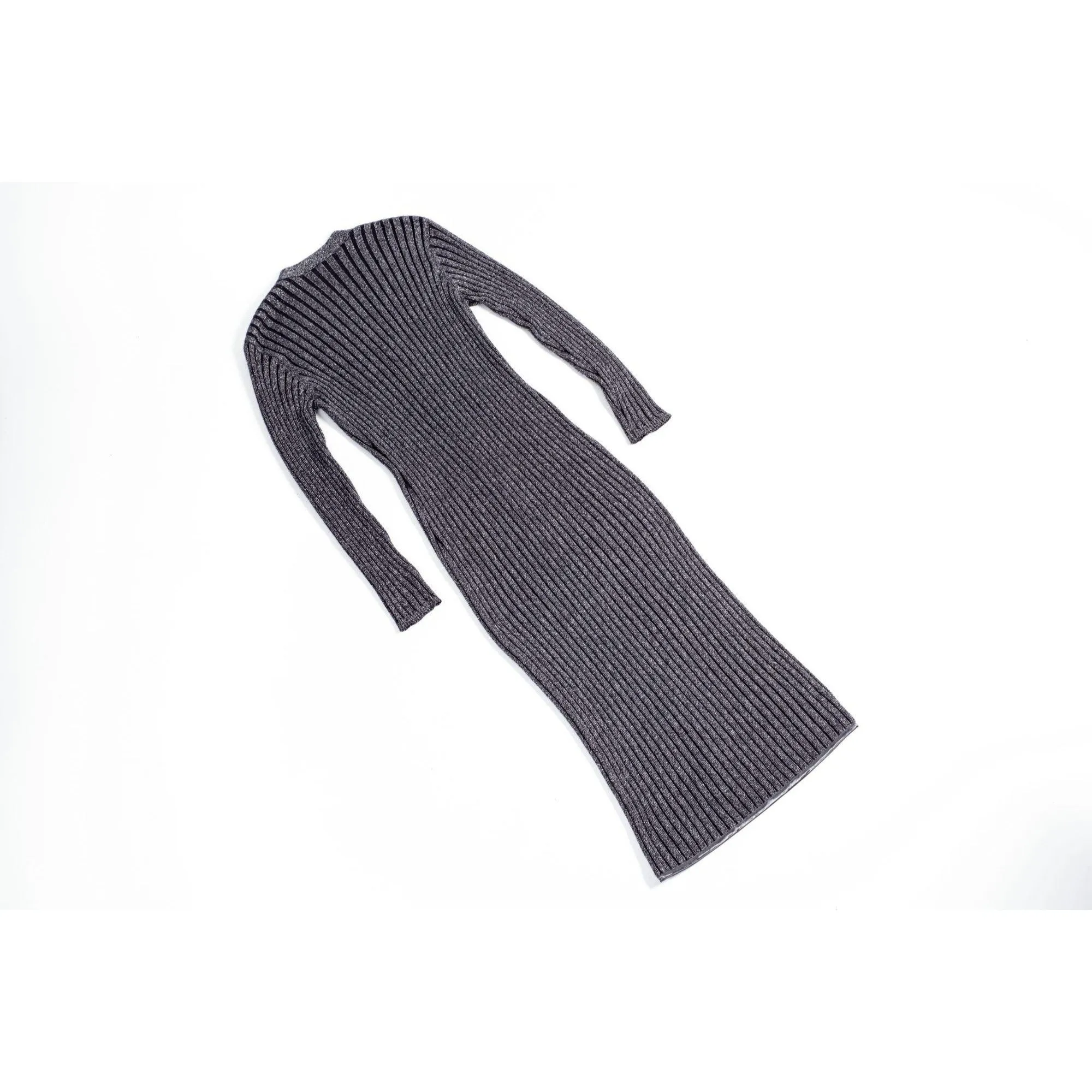 Womens Ribbed Knit Wool Blend Maxi Cardigan, SIZE M
