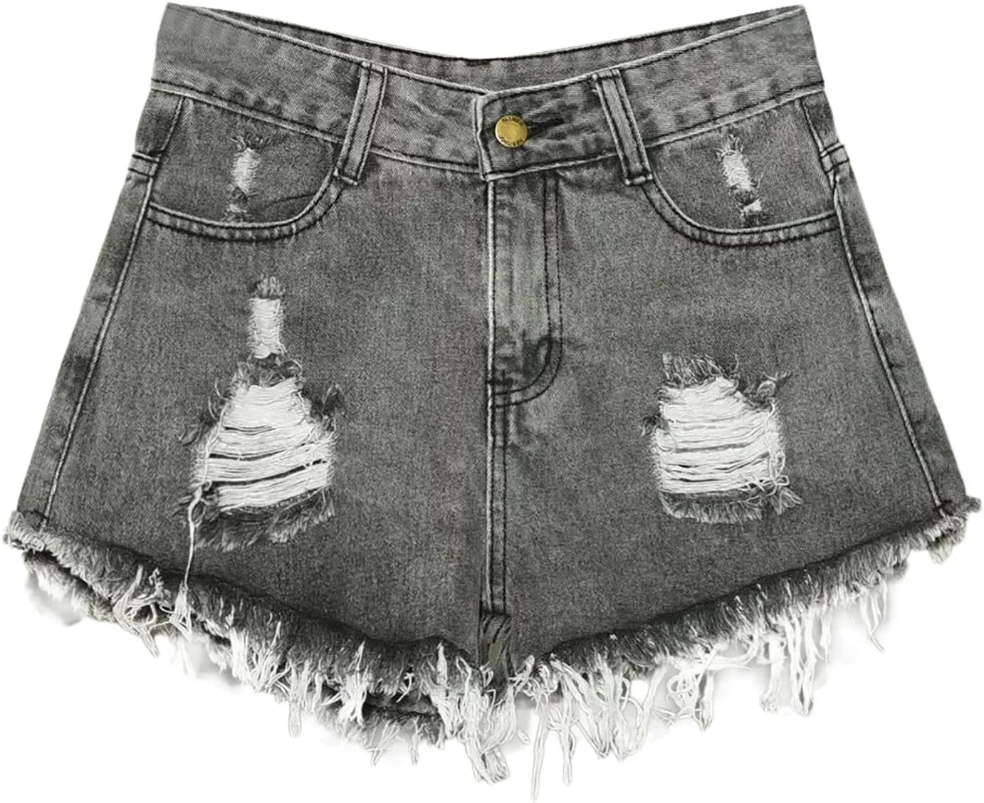 Womens Ripped Denim Short Summer 2025 High Waisted Stretch Trendy Casual Y2k Girl Baggy Raw Hem Jean Shorts Plus Size