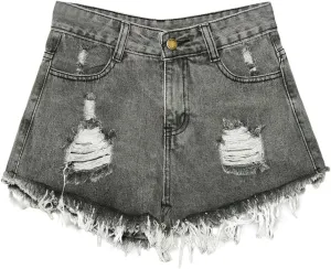 Womens Ripped Denim Short Summer 2025 High Waisted Stretch Trendy Casual Y2k Girl Baggy Raw Hem Jean Shorts Plus Size