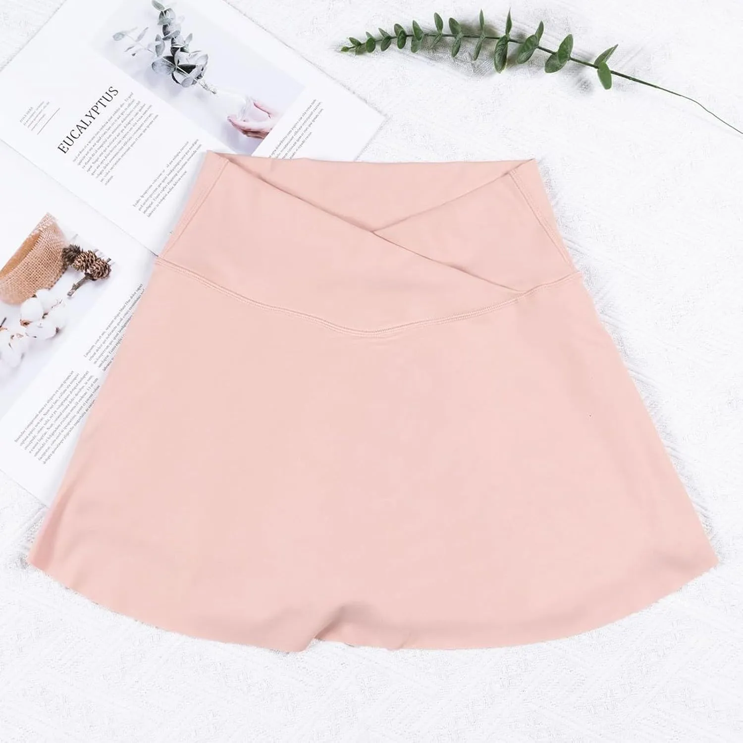Womens Tennis Skirt Crossover High Waisted Athletic Skorts with Pockets Cute Summer Mini Flowy Workout Golf Skirts