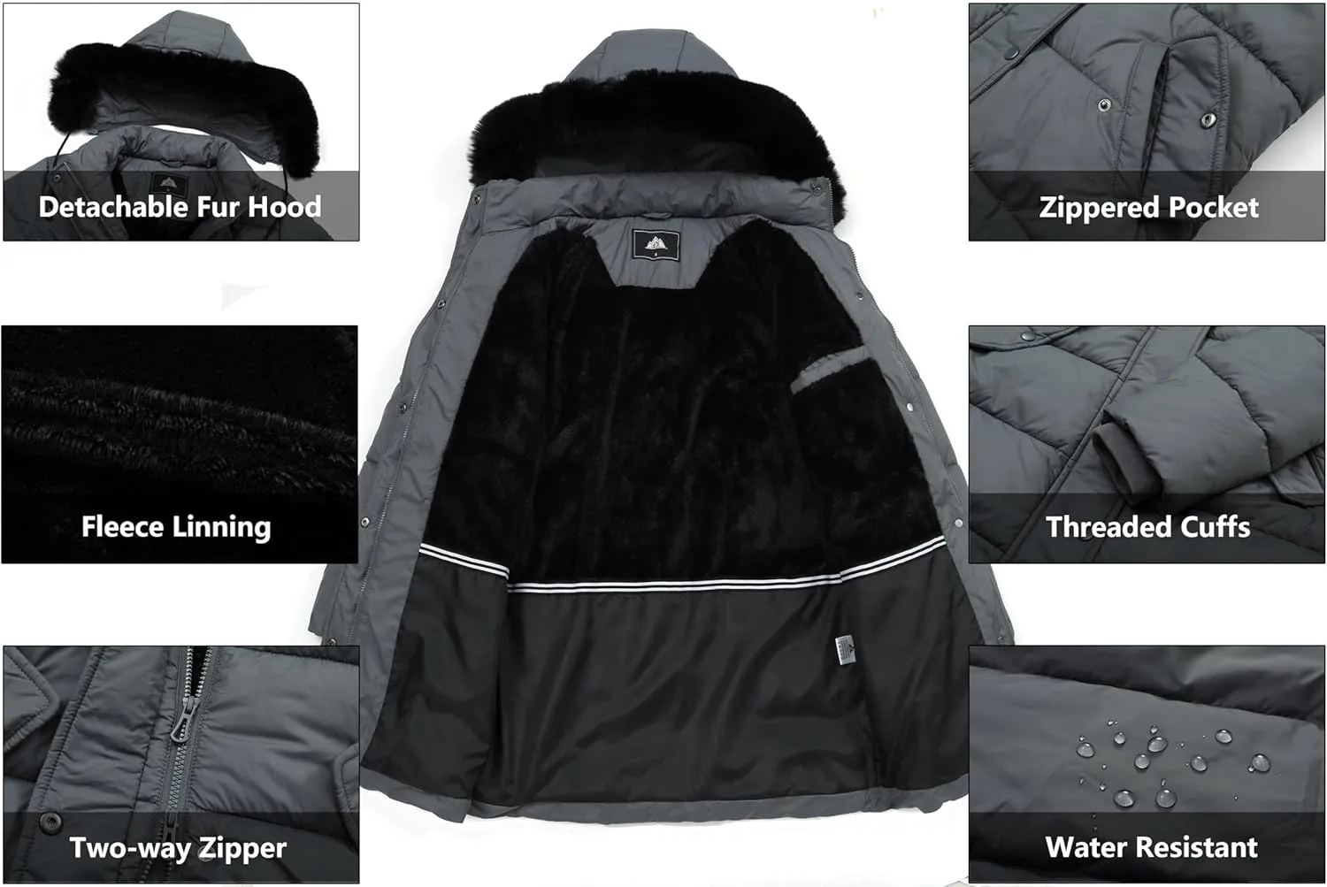 Women's Warm Winter Coat Waterproof Long Puffer Jacket Thickened Down Jacket