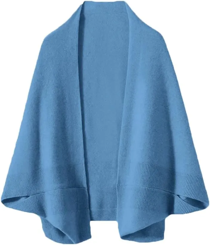 Women's Wool Knitted Poncho Cardigan Shawl Warm Soft Shoulder Neck Protect Scarf Cape Dual-Use Cloak