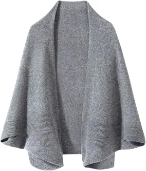 Women's Wool Knitted Poncho Cardigan Shawl Warm Soft Shoulder Neck Protect Scarf Cape Dual-Use Cloak