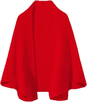Women's Wool Knitted Poncho Cardigan Shawl Warm Soft Shoulder Neck Protect Scarf Cape Dual-Use Cloak