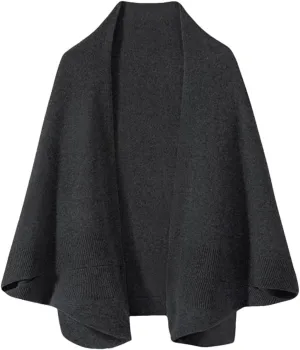 Women's Wool Knitted Poncho Cardigan Shawl Warm Soft Shoulder Neck Protect Scarf Cape Dual-Use Cloak