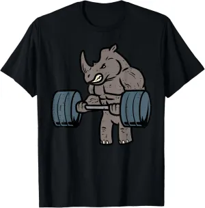 Workout Rhino Deadlift Funny Gym Fitness Exercise Men Women T-Shirt