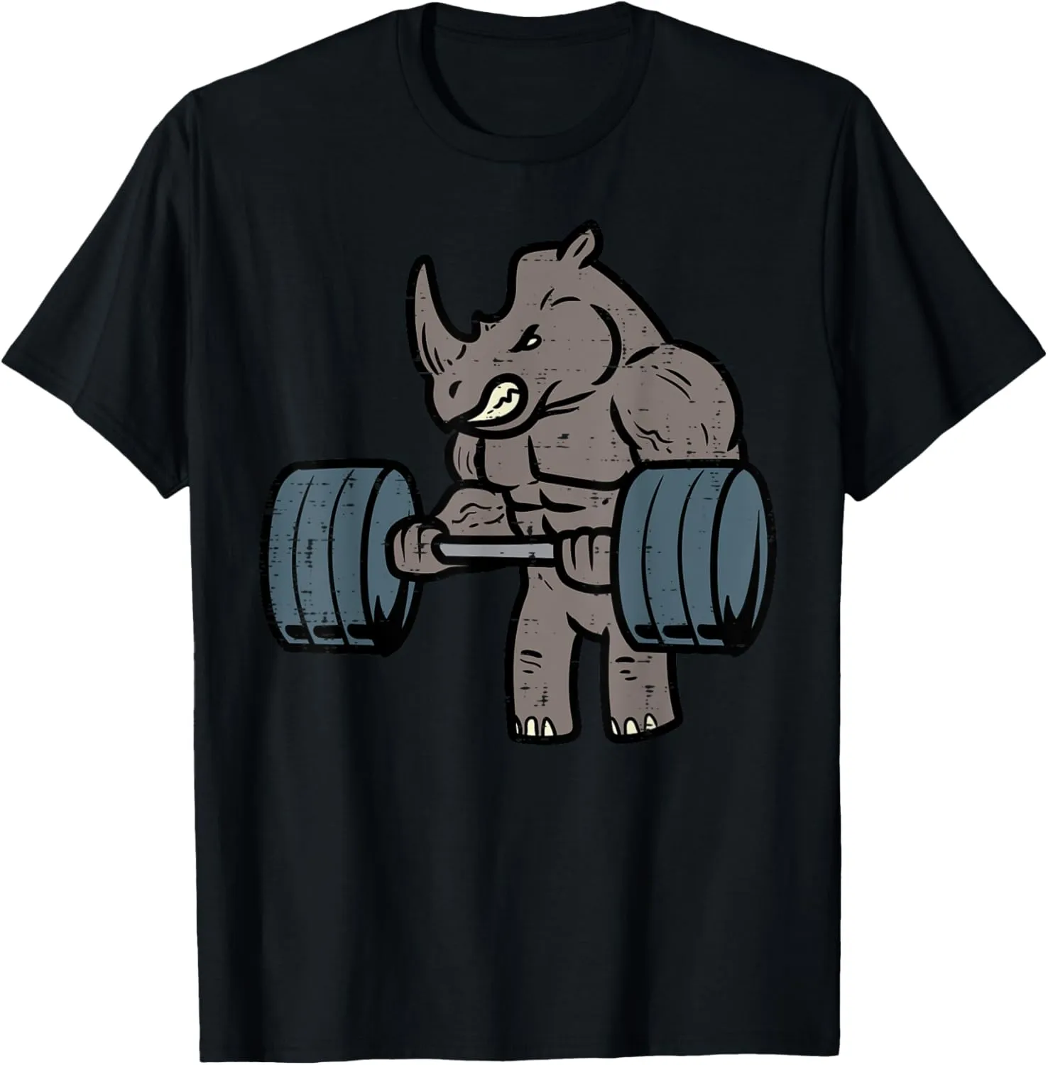 Workout Rhino Deadlift Funny Gym Fitness Exercise Men Women T-Shirt