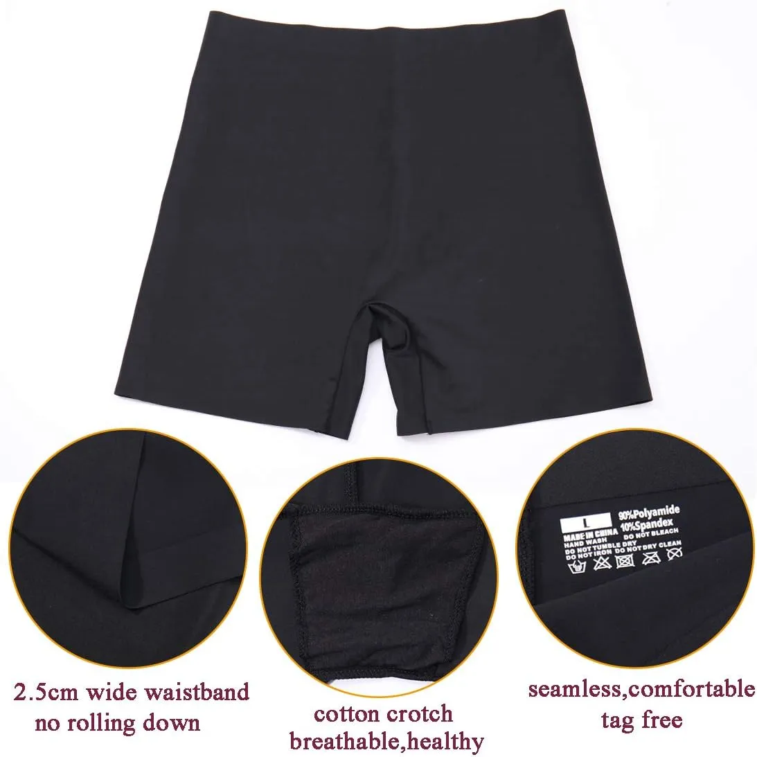 WOWENY Anti Chafing Slip Shorts for Under Dresses Underwear for Women Thigh Bands