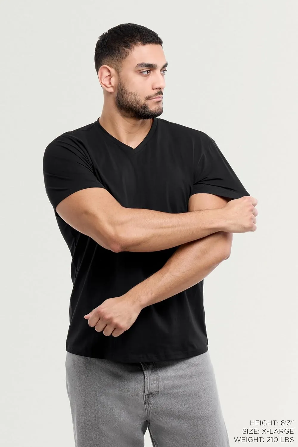 X RAY Men's V-Neck T-Shirts, Soft Cotton Short Sleeve Casual Slim Fit V Neck T Shirts for Men