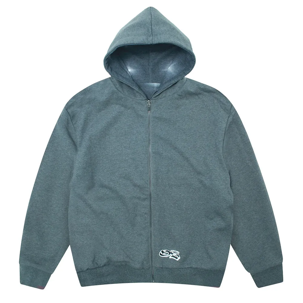 YARDSALE REVERSIBLE THERMAL HOOD // BLACK/CHARCOAL