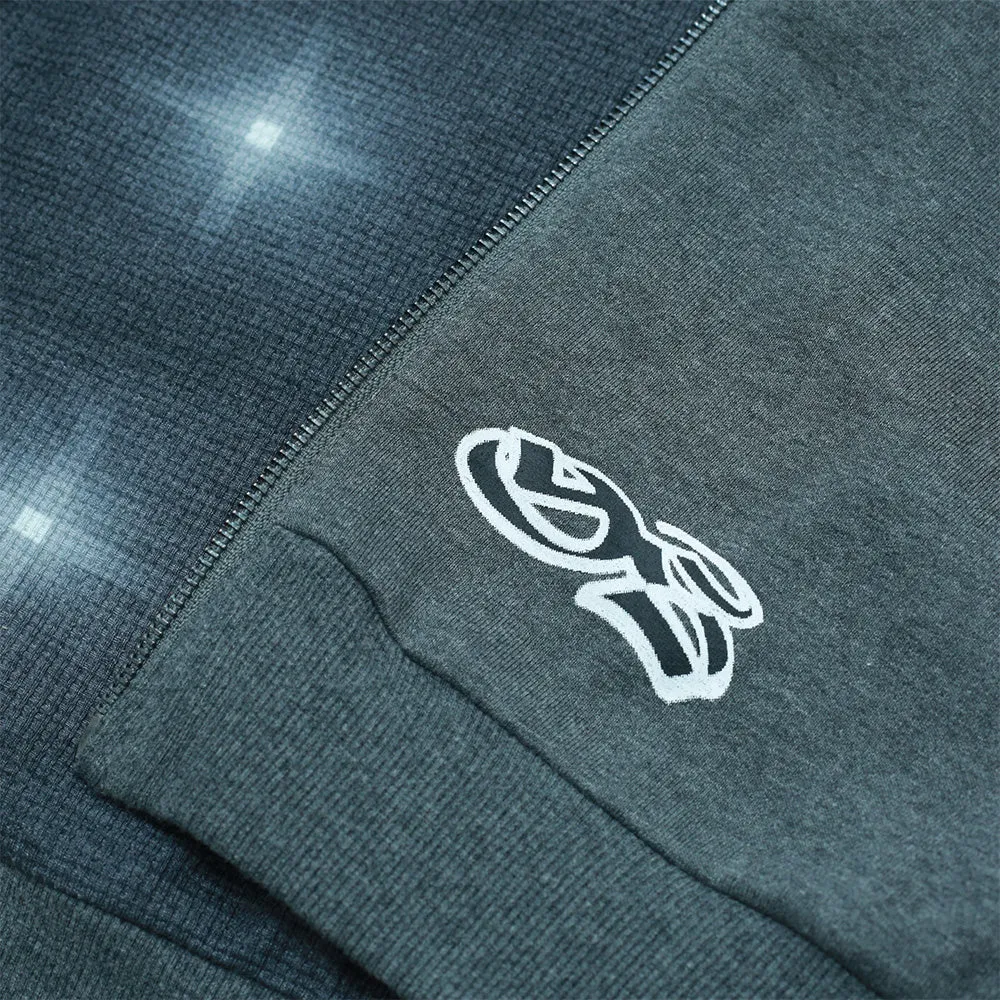 YARDSALE REVERSIBLE THERMAL HOOD // BLACK/CHARCOAL