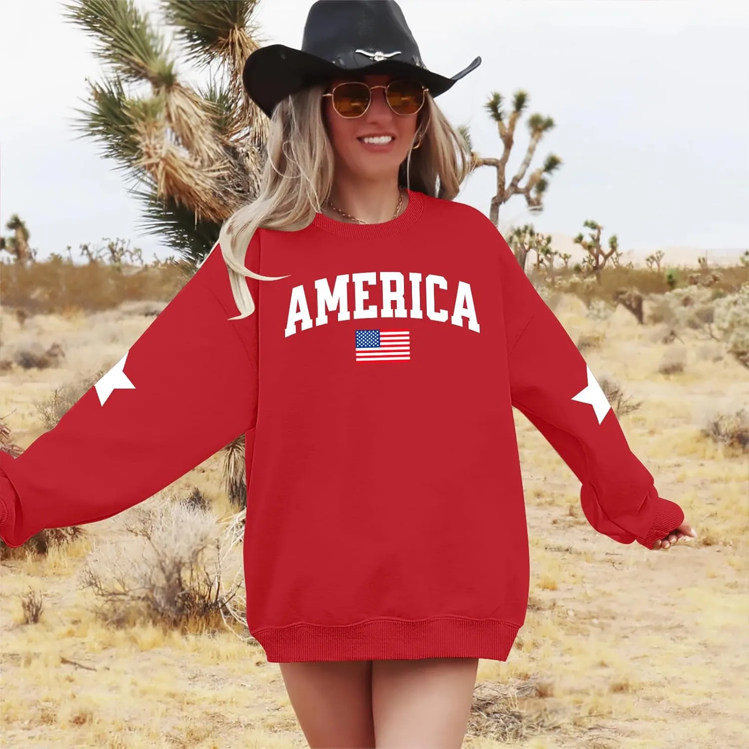 YI XIANG RAN USA Sweatshirt Women: American Shirt 1776 Patriotic TShirt Stars Stripes Glitter Pullover 4th of July Tee Tops