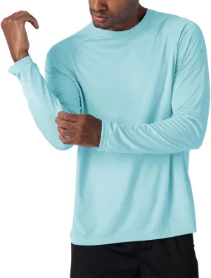 Yiqinyuan Men's T-Shirts Summer Long Sleeve Performance Quick Dry Breathable Hiking T-Shirts