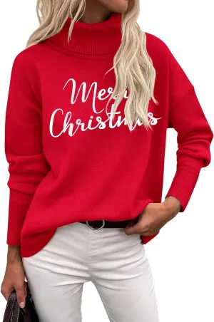 Zeagoo Women's Turtleneck Sweater 2024 Fall Winter Chunky Knitted Pullover High Low Hem Trendy Basic Jumper Top